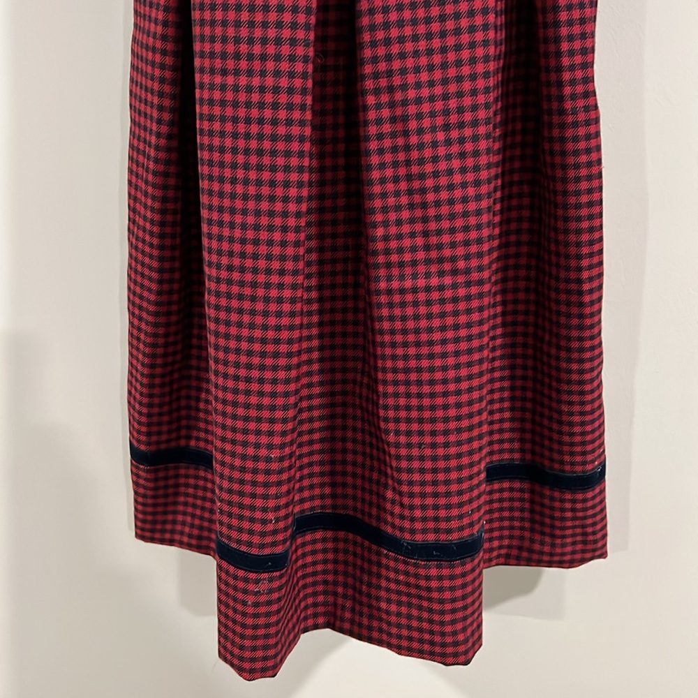 Bonnie Jean - 10 year,‎ navy and red buffalo check dress, velvet - Picture 2 of 11